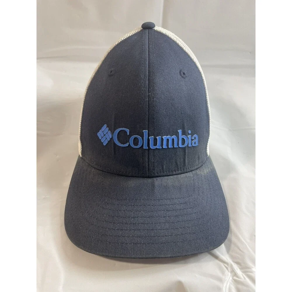 Columbia PFG Fitted Hat Cap Navy L/X Mesh Flexfit Light Weight